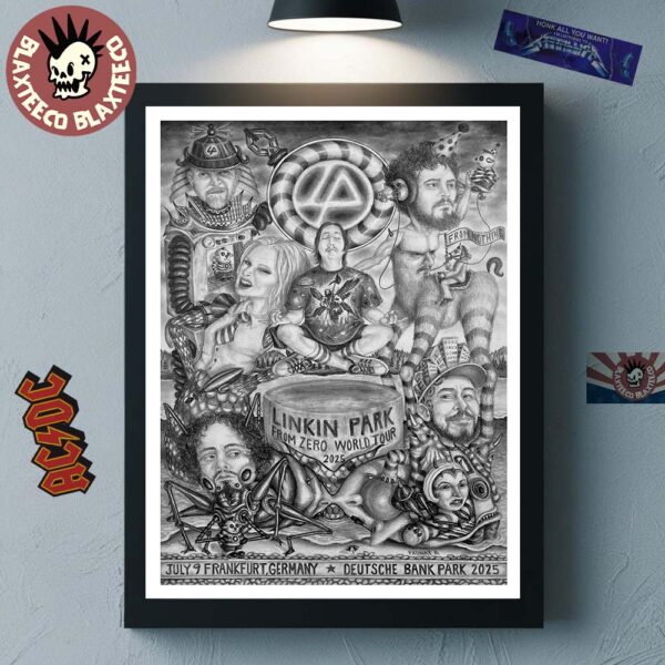 Linkin Park From Zero World Tour 2025 Frankfurt Germany Night 2 Concert Poster At Deutsche Bank Park On July 9 2025 Home Decor Poster Canvas