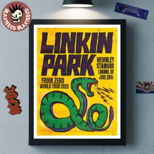 Linkin Park From Zero World Tour 2025 London UK Concert Poster At Wembley Stadium On June 28 2025 Home Decor Poster Canvas