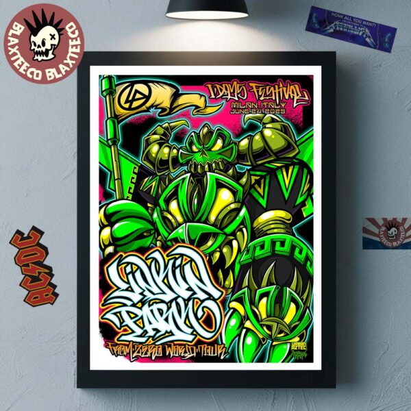 Linkin Park From Zero World Tour 2025 Milan Italy Concert Poster At I Days Festival On June 24 2025 Home Decor Poster Canvas