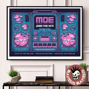 MOE Jams The 90’s Charleston South Carolina 2025 Poster At Charleston Pour House On June 18 And 19 2025 Enter The Time MOEchine Home Decor Poster Canvas