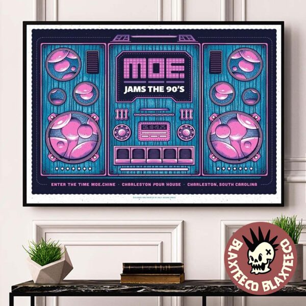 MOE Jams The 90’s Charleston South Carolina 2025 Poster At Charleston Pour House On June 18 And 19 2025 Enter The Time MOEchine Home Decor Poster Canvas