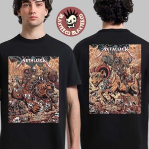 Metallica M72 Denver 2025 Night 1 And 2 Venue Combined Poster In Denver Colorado At Empower Field at Mile High On June 27 And 29 2025 Two Sided T-Shirt