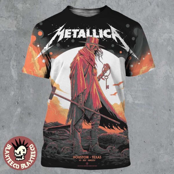 Metallica M72 Houston 2025 Pop Up Shop Poster In Texas At NRG Stadium On June 14 2025 All Over Print Shirt