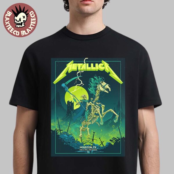 Metallica M72 Houston 2025 Venue Poster In Houston Texas At NRG Stadium On June 14 2025 The Skeleton Reaper Art Essentials T-Shirt