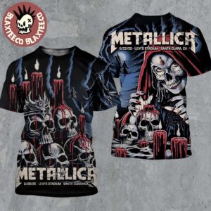 Metallica M72 Santa Clara 2025 Night 1 And 2 Combined Venue Poster At Levi’s Stadium In California On June 20 And 22 2025 Two Sided All Over Print Shirt