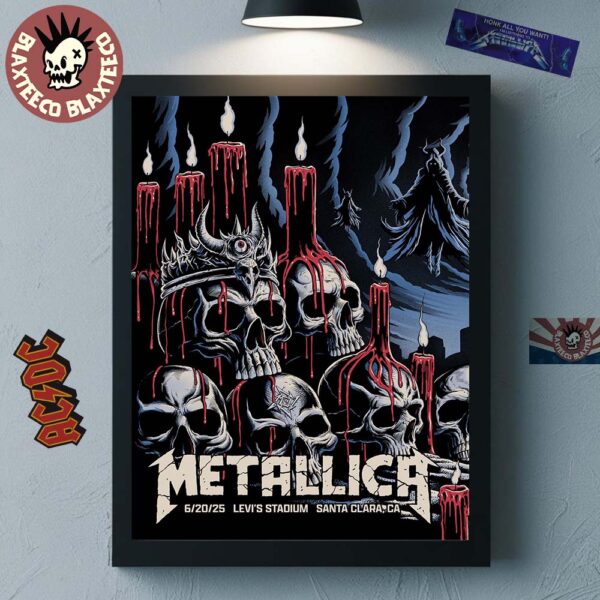 Metallica M72 Santa Clara 2025 Night 1 Venue Poster At Levi’s Stadium In California On June 20 2025 Home Decor Poster Canvas