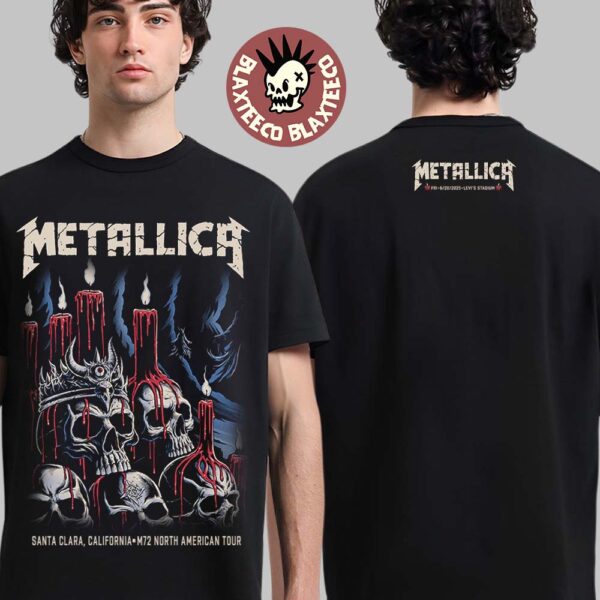 Metallica M72 Santa Clara 2025 Night 1 Venue Tee At Levi’s Stadium In California On June 20 2025 Two Sided T-Shirt