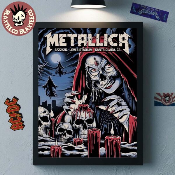 Metallica M72 Santa Clara 2025 Night 2 Venue Poster At Levi’s Stadium In California On June 22 2025 Home Decor Poster Canvas