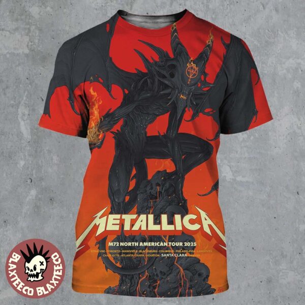 Metallica M72 Santa Clara 2025 Pop Up Shop Poster In Santa Clara California At Levi’s Stadium On June 20 And 22 2025 All Over Print Shirt