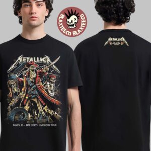 Metallica M72 Tampa 2025 Pop Up Shop Tee In Tampa Florida At Raymond James Stadium On June 6 And 8 2025 Two Sided T-Shirt