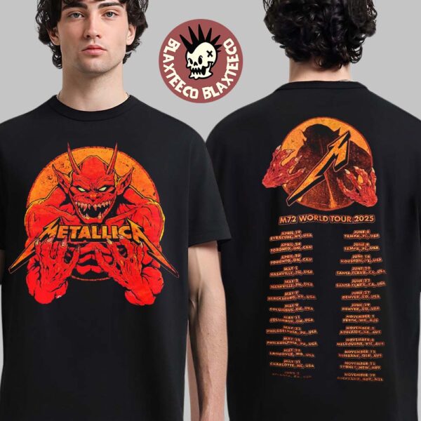Metallica M72 World Tour 2025 Merch Fire Demon Two Sided Unisex T-Shirt