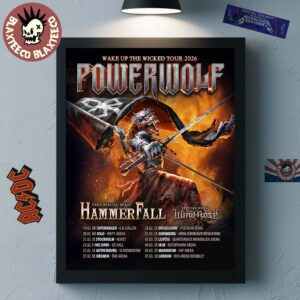 Powerwolf Wake Up The Wicked Tour 2026 European Schedule Dates Home Decor Poster Canvas