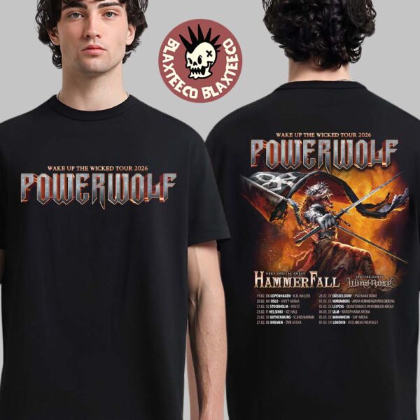 Powerwolf Wake Up The Wicked Tour 2026 European Schedule Dates Two Sided T-Shirt