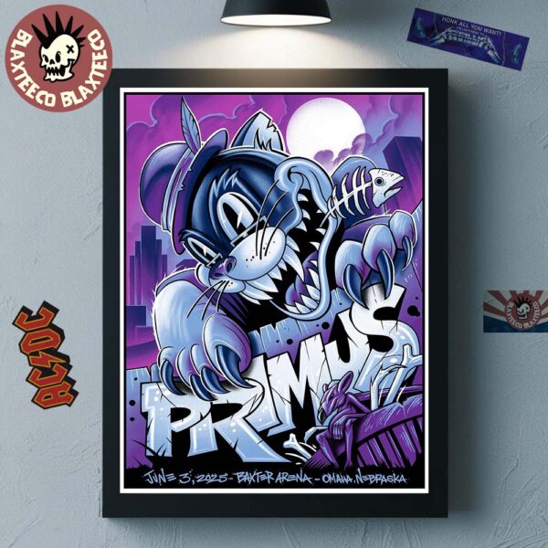 Primus Sessanta Omaha Nebraska 2025 Concert Poster At The Baxter Arena On June 3 2025 Home Decor Poster Canvas
