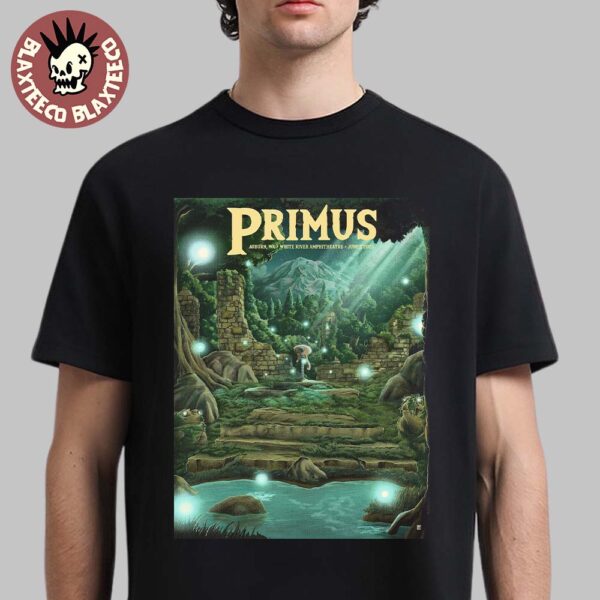 Primus Sessanta V2.0 Auburn Washington 2025 Concert Poster At White River Amphitheatre On June 7 2025 Classic T-Shirt