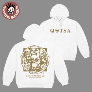 Queens Of The Stone Age Alive In The Catacombs After Skull Two Sided White Hoodie