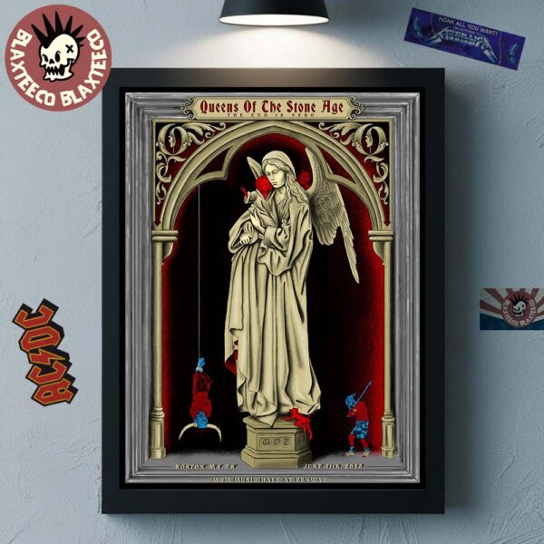 Queens Of The Stone Age Boston Night 2 Venue Poster In Massachusetts At MGM Music Hall At Fenway On June 11 2025 The End Is Nero Home Decor Poster Canvas