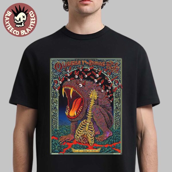 Queens Of The Stone Age Columbus Ohio 2025 Concert Poster At Kemba Live On June 17 2025 Unisex T-Shirt