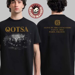 Queens of the Stone Age Alive In The Catacombs 8 July 2024 Paris France Two Sided Unisex T-Shirt