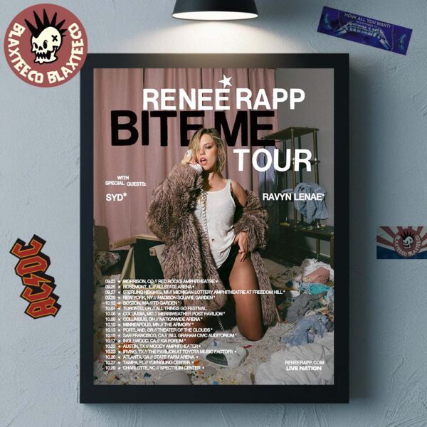 Renee Rapp Bite Me Tour 2025 Schedule Tour Dates Home Decor Poster Canvas