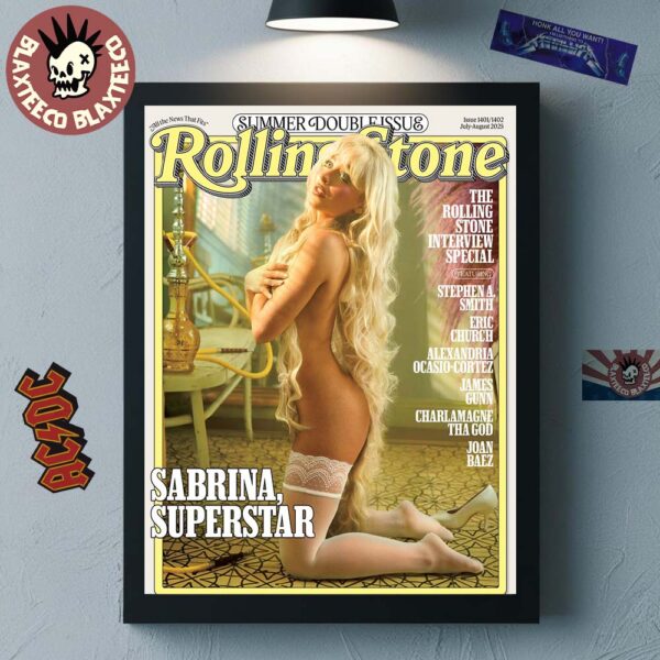 Sabrina Carpenter Graces The Cover Of Rolling Stone Magazine Summer Double Issues 2025 Sabrina Superstar Home Decor Poster Canvas