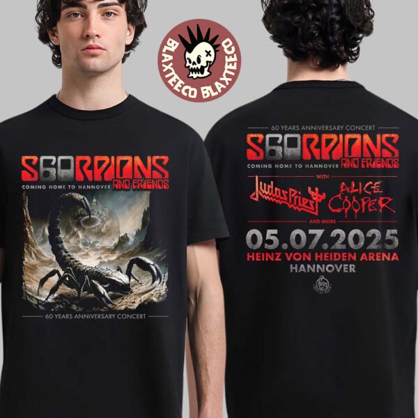 Scorpions Coming Home To Hannover 2025 60 Years Anniversary Concert On July 5 2025 At Heinz Von Heiden Arena Two Sided T-Shirt