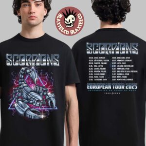 Scorpions European Tour 2025 Celebrate 60 Years Of Scorpions Robotic Scorpion Art Two Sided Unisex T-Shirt