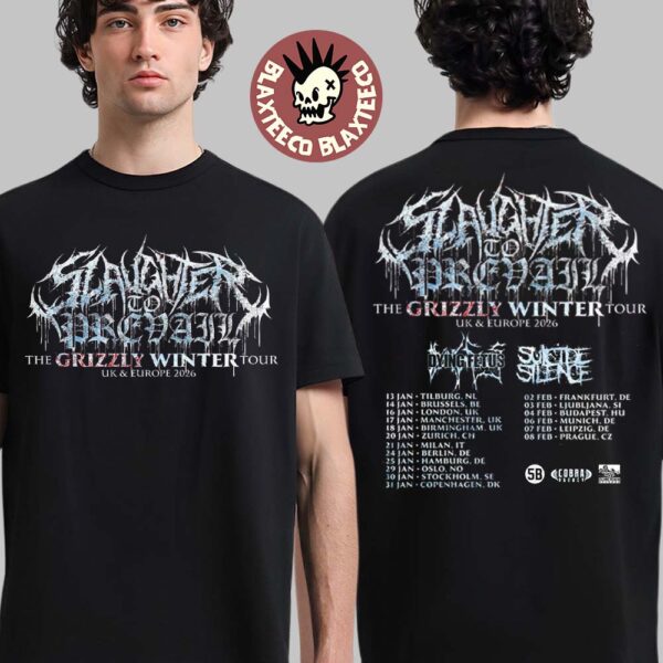 Slaughter To Prevail The Grizzly Winter Tour UK And Europe 2026 Schedule Tour Dates Two Sided Unisex T-Shirt