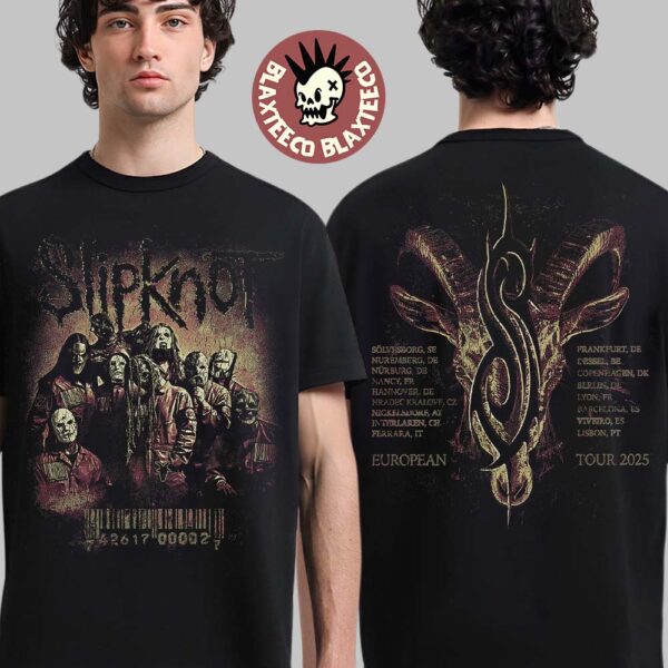 Slipknot 2025 European Tour Merch Band Photo Two Sided Unisex T-Shirt