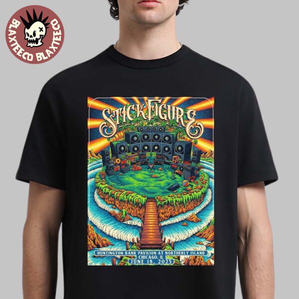 Stick Figure Chicago Illinois 2025 Poster At Huntington Bank Pavilion At Northerly Island On June 18 2025 Classic T-Shirt
