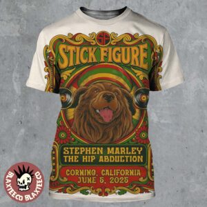 Stick Figure Island Holiday Summer Tour 2025 In Corning California Gig Poster At Rolling Hills Casino On June 5 2025 All Over Print Shirt