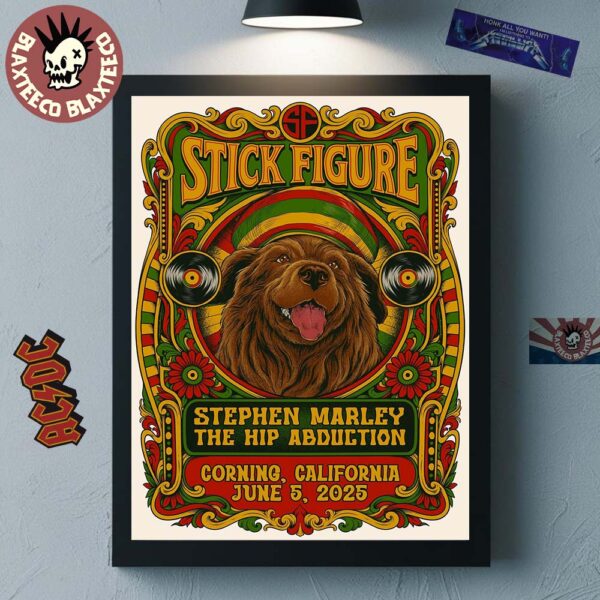 Stick Figure Island Holiday Summer Tour 2025 In Corning California Gig Poster At Rolling Hills Casino On June 5 2025 Home Decor Poster Canvas