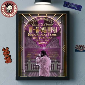 T Pain Live At Red Rocks With Waka Flocka Flame And Ying Yang Twins On October 29 2025 Night 2 Home Decor Poster Canvas