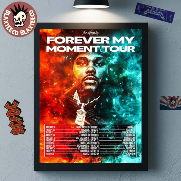Tee Grizzley Forever My Moment Tour North American 2025 Hitting The Road for The First Time Cities Dates Home Decor Poster Canvas