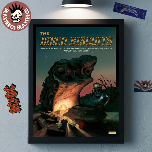 The Disco Biscuits Woodstock New York 2025 Tour Gig Poster At Camp Home Again Bearsville Theater On June 18 And 19 2025 Home Decor Poster Canvas
