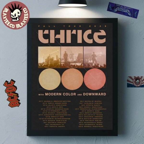 Thrice Fall Tour 2025 Cities Dates Schedule Home Decor Poster Canvas