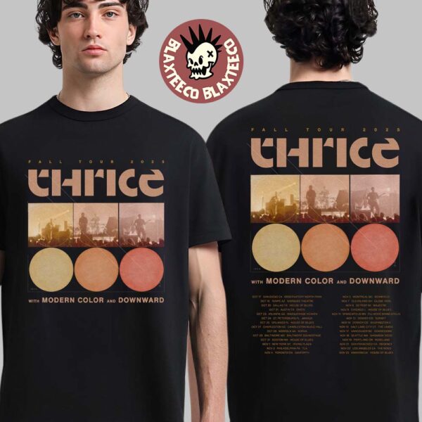 Thrice Fall Tour 2025 Cities Dates Schedule Two Sided T-Shirt