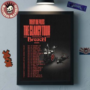 Twenty One Pilots The Clancy Tour Breach 2025 Tour Dates Home Decor Poster Canvas