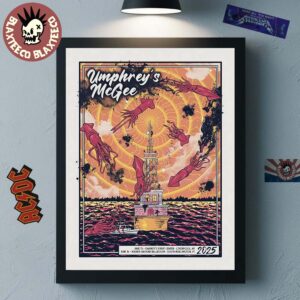Umphrey’s McGee Liverpool NY And South Burlington VT 2025 Gig Poster At Sharkey’s Event Center On June 13 And Higher Ground Ballroom On June 14 Squid Radio Art Home Decor Poster Canvas