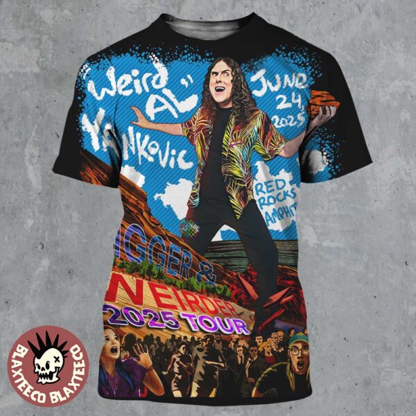 Weird Al Yankovic Bigger And Weirder 2025 Tour Poster For Show At Red Rocks Amphitheatre On June 24 2025 All Over Print Shirt