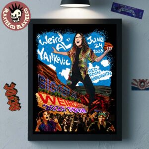 Weird Al Yankovic Bigger And Weirder 2025 Tour Poster For Show At Red Rocks Amphitheatre On June 24 2025 Home Decor Poster Canvas
