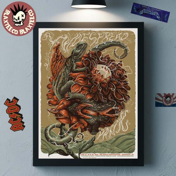Wide Spread Panic Morrison CO 2025 Concert Poster At Red Rocks Amphitheatre On June 27 28 And 29 2025 Home Decor Poster Canvas