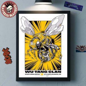 Wu Tang Clan Atlanta Georgia 2025 Tour Concert Poster At State Farm Arena On June 11 2025 Mecha Killer Bees On A Swarm Home Decor Poster Canvas