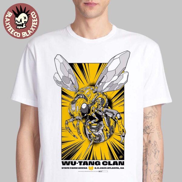 Wu Tang Clan Atlanta Georgia 2025 Tour Concert Poster At State Farm Arena On June 11 2025 Mecha Killer Bees On A Swarm Unisex T-Shirt