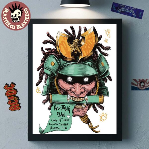 Wu Tang Clan Houston Texas 2025 Tour Concert Poster At Toyota Center On June 14 2025 The Shogun’s Decapitator Home Decor Poster Canvas