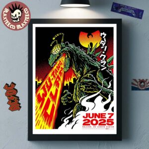Wu Tang Clan Raleigh North Carolina 2025 Tour Concert Poster At Lenovo Center On June 7 2025 Killer Bee Godzilla Art Home Decor Poster Canvas