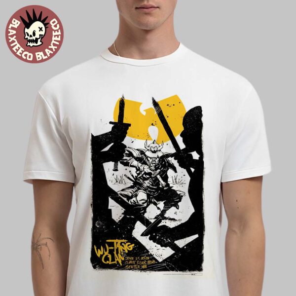 Wu Tang Clan Seattle 2025 Gig Poster In Seattle Washington At Climate Pledge Arena On June 28 2025 Samurai Art Classic T-Shirt