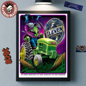 311 Band Homebrew Milwaukee And Dubuque 2025 Run Shows Poster At BMO Harris Pavilion On July 3 Back Waters Stage On July 5 And Vibrant Music Hall On July 9 2025 Farmer Alien Art Poster Canvas