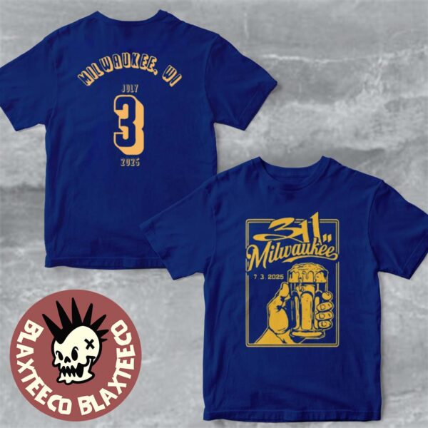 311 Band Milwaukee 2025 Merch Tee At BMO Harris Pavilion On July 7 2025 Three Eleven Homebrew Two Sided T-Shirt