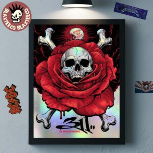 311 Council Bluffs Iowa 2025 Event Poster At River’s Edge Park On July 12 2025 Skull Rose Reachin’ New Heights Home Decor Poster Canvas